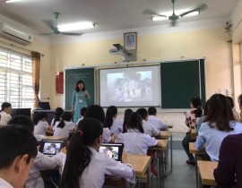 Hình ảnh dạy và học tại các phòng học thông minh